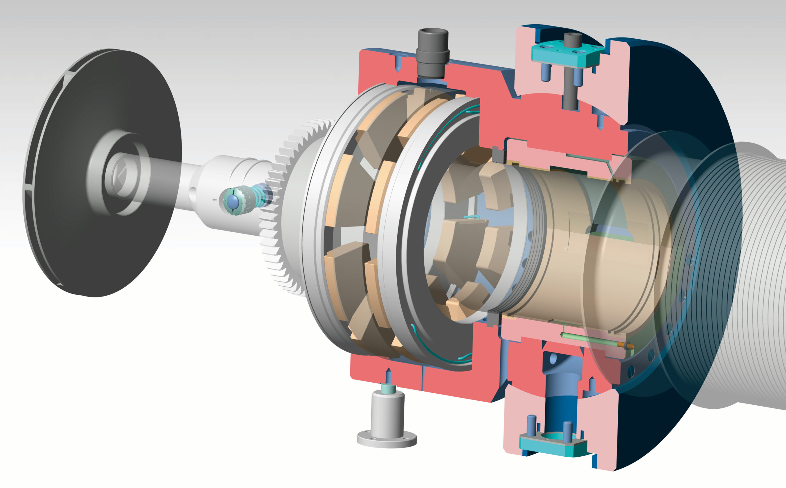 thrust bearing turbine 3D illustration
